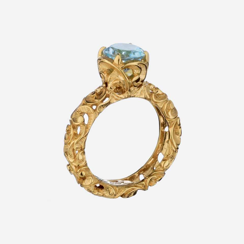 MARIA LUISA JEWELS - ANELLO ORO GIALLO 9KT CON TOPAZIO AZZURRO AA0050/AUG9KT